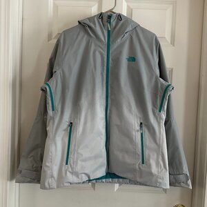 The North Face Women's Insulated Jacket XL HyVent Primaloft Teal Grey